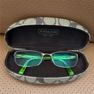 Coach Signature Pattern Glasses Case